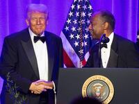 MOUNT VERNON, VIRGINIA - SEPTEMBER 20: U.S. President Donald Trump and former United States Secretary of Housing and Urban Development Ben Carson attend the American Cornerstone Institute Founders' Dinner on September 20, 2025 in Mount Vernon, Virginia. (Photo by Tasos Katopodis/Getty Images)