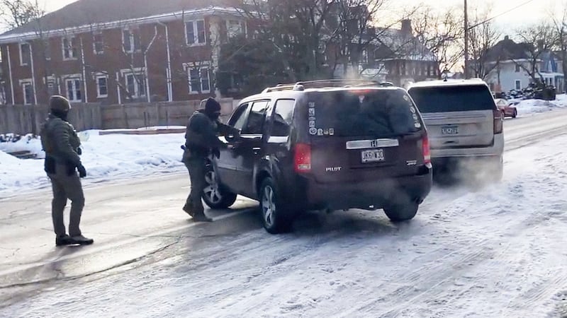 A screen grab from a video capturing the killing of Renee Good in Minnesota.
