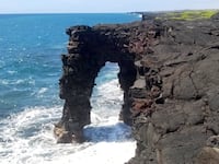 Sea arch in the Volcanoes National Park, Big Island, Hawaii