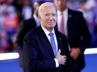 Biden touches heart after speech at DNC