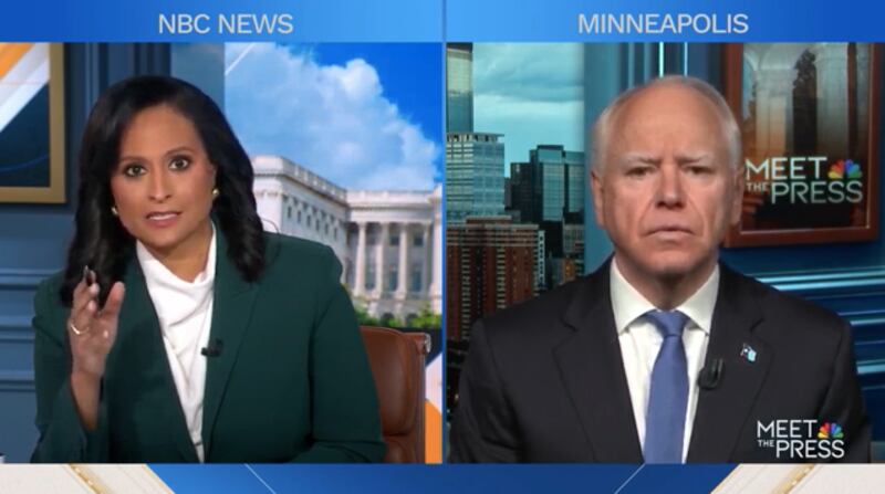 Tim Walz on Meet the Press with Kristen Welker