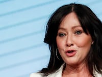 Shannen Doherty speaks during a panel for the Fox television series “BH90210” at the Summer TCA (Television Critics Association) Press Tour in Beverly Hills, California, U.S., August 7, 2019.