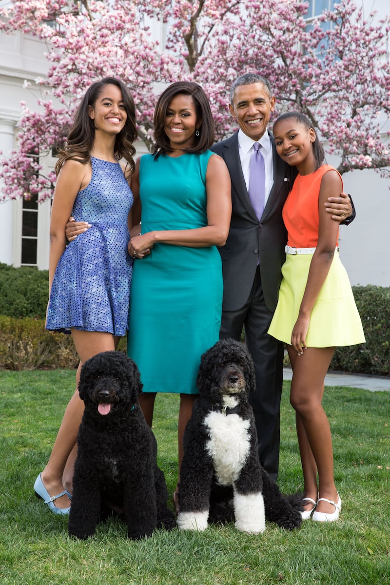 The Obamas at the White House in 2015.