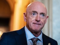 Sen. Mark Kelly, D-Ariz., is seen during senate votes in the U.S. Capitol on Wednesday, July 31, 2024.
