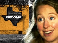Elizabeth Holmes in front of FPC Bryan