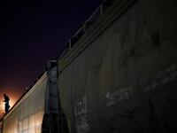 Migrant on a freight train
