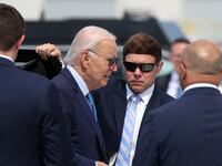 U.S. President Joe Biden walks toward Air Force One