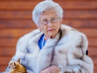 Picture taken on May 27, 2025 shows Princess Astrid of Norway sitting in a wheelchair at the opening of the second part of the exhibition "At the King's Table - from tableware to contemporary ceramics" in the Queen Sonja KunstStall in Oslo. Two days after the burial of Norwegian King Harald V, his older sister, Princess Astrid, has died. "The Princess passed away today, Friday, at the age of 94," the Norwegian royal palace announced on September 11, 2026 (Photo by Stian Lysberg Solum / NTB / AFP via Getty Images) / Norway OUT