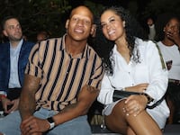 Ryan Shazier and his now-estranged wife Michelle Rodriguez smile next to each other at an event.