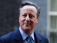 Britain's former Prime Minister and newly appointed Foreign Secretary David Cameron walks outside 10 Downing Street in London, Britain, November 13, 2023.