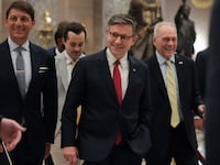 Speaker of the House Mike Johnson (R-LA) leaves the House Chamber during a procedural vote on the One Big Beautiful Bill Act in the U.S. Capitol on July 02, 2025 in Washington, DC.