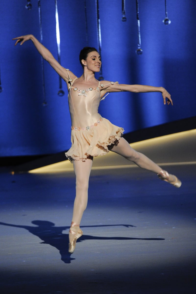 Tiler Peck dances on pointe in 2014.