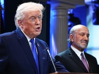WASHINGTON, DC - FEBRUARY 20: U.S. President Donald Trump speaks during a press briefing held at the White House February 20, 2026 in Washington, DC. The U.S. Supreme Court today ruled against Trump’s use of emergency powers to implement international trade tariffs, a central portion of the administration’s core economic policy. Also pictured (L-R) are U.S. Solicitor General John Sauer, Secretary of Commerce Howard Lutnick, and U.S. Trade Representative Jamieson Greer. (Photo by Aaron Schwartz/Getty Images)