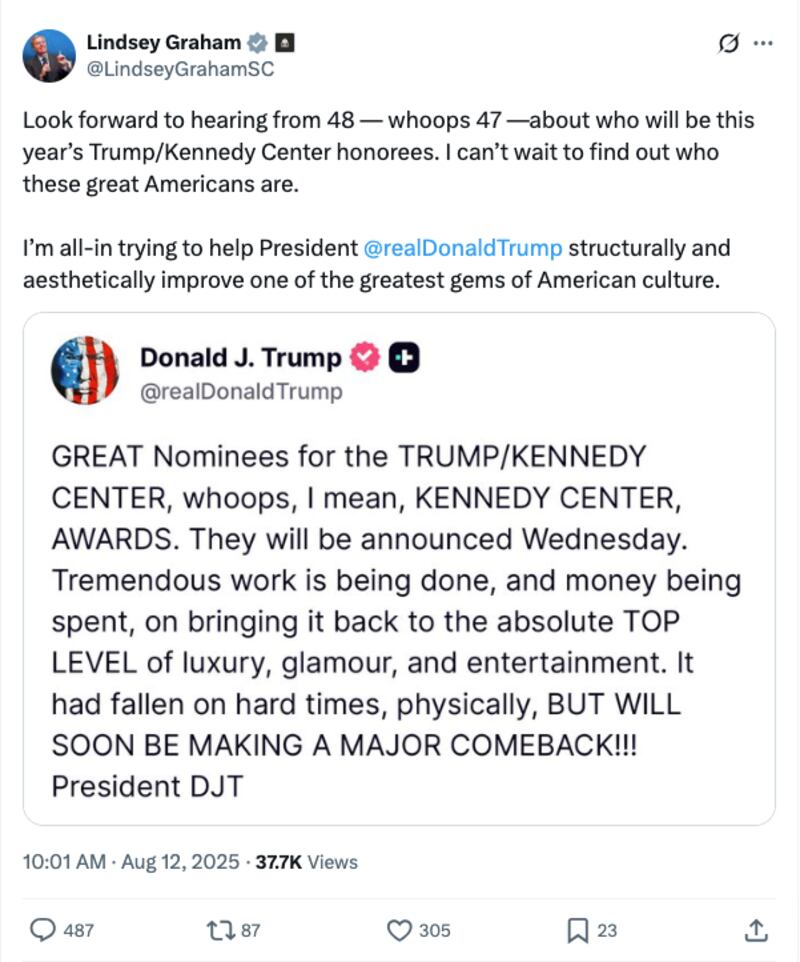 Graham tried to joke about Donald Trump serving a third term by referring to him as the 48th president, who would actually be another person.