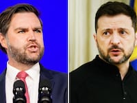 JD Vance, Volodymyr Zelensky image split