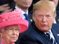 Queen Elizabeth II and US President Donald Trump June 05, 2019 in Portsmouth, England.