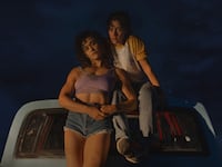 Photo still of Kristen Stewart and Katy O'Brian in Love Lies Bleeding