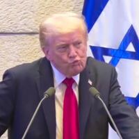 Trump's angry reaction as protesters interrupt his speech.