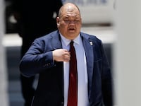 Steven Cheung walks outside the Wilkie D. Ferguson Jr. United States Courthouse, on the day of former U.S. President Donald Trump's arraignment on classified document charges, in Miami, Florida, U.S., June 13, 2023.