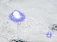 The flash of light from a meteor that crashed through the atmosphere Saturday afternoon.
