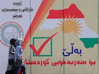 The referendum for independence for Kurdistan in Erbil, Iraq
