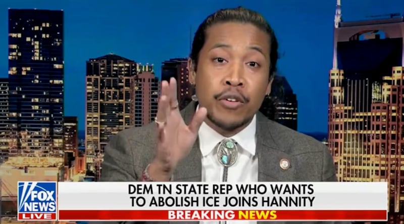 Justin Jones makes his point about ICE to Sean Hannity on Fox News.