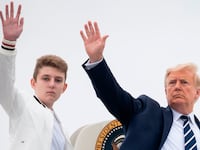 Donald Trump and his son Barron in 2020
