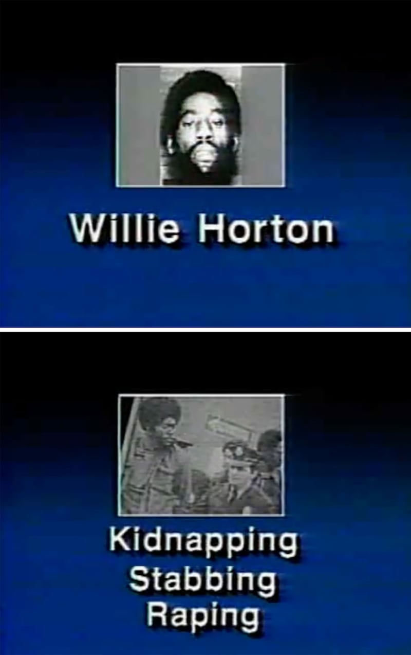 Screenshots from the 1988 Willie Horton attack ad