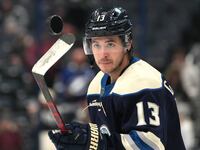 Johnny Gaudreau #13 of the Columbus Blue Jackets