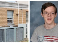 Side-by-side photos of AC unit and Thomas Matthew Crooks.
