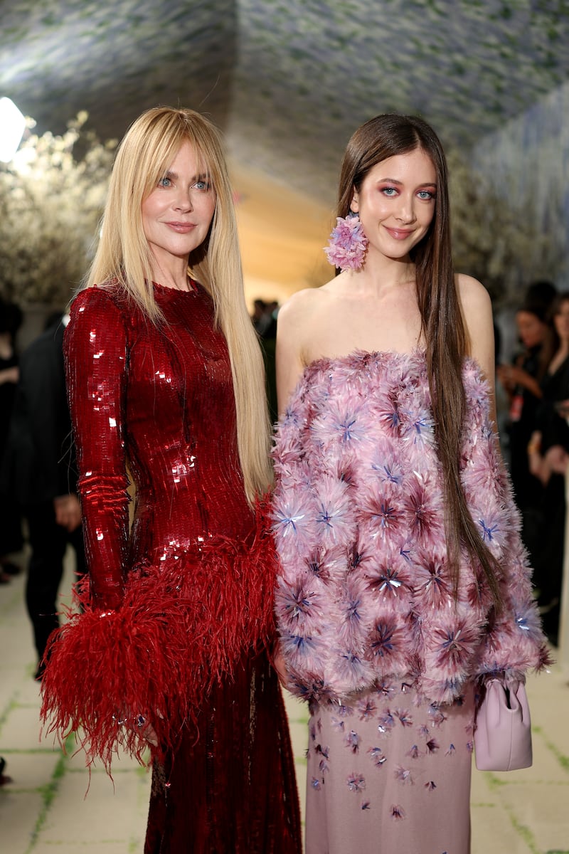The 2026 Met Gala was Sunday Rose's first, and she said she wanted to mark the event by wearing something that resembled blooming. Pictured here with mother Nicole Kidman at the Metropolitan Museum of Art on May 04, 2026, in New York City.