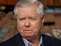 U.S. Senator Lindsey Graham speaks during an interview with media, as Russia's attack on Ukraine continues, in Kyiv, Ukraine May 26, 2023.