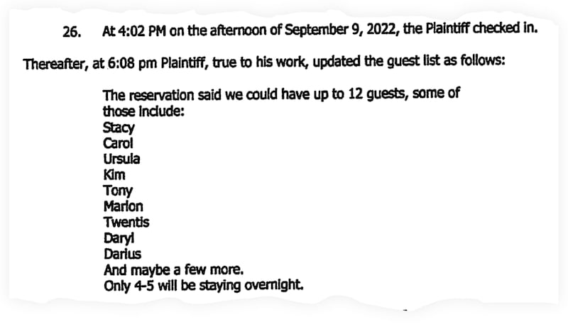 A snippet from Shawn Mackey’s lawsuit against Pamela Fohler.