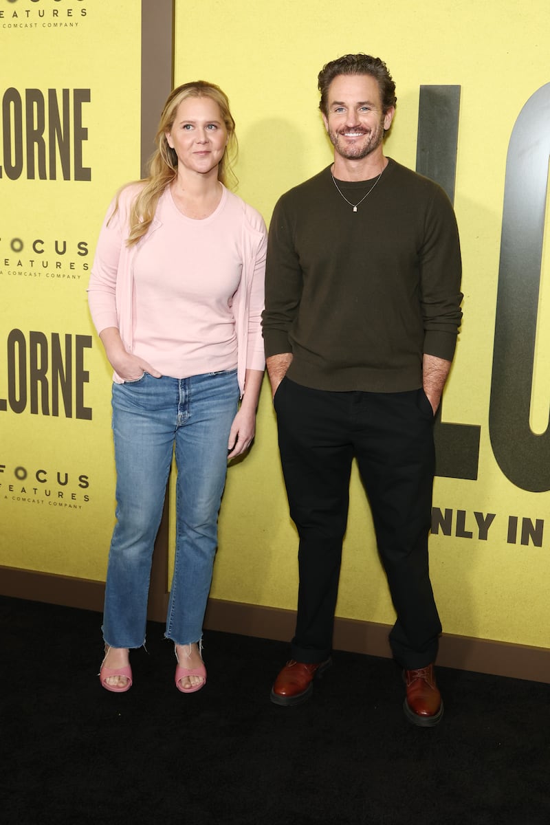 Amy Schumer and Kevin Kane attend the premiere of Focus Features' "Lorne" at Alice Tully Hall on April 9, 2026, in New York City.