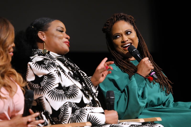 Photo of Aunjanue Ellis-Taylor and Ava DuVernay at a FYC Event