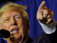 Former U.S. President and Republican presidential candidate Donald Trump attends a campaign event in Manchester, New Hampshire, U.S., April 27, 2023.