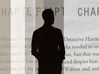 A photo illustration showing the first page of The Fall book by Tracy Clark.