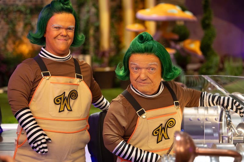 Ben and Rusty Goffe on the set of 'Wonka's The Golden Ticket'