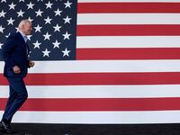 President Joe Biden participates in a campaign event for Virginia gubernatorial candidate Terry McAuliffe at Lubber Run Park in Arlington, Virginia, July 23, 2021.
