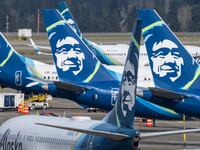 Alaska Airlines on the tarmac.