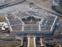 The Pentagon is seen from the air in Washington, U.S., March 3, 2022, more than a week after Russia invaded Ukraine.