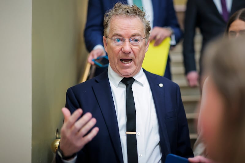 U.S. Senator Rand Paul speaks with reporters after a vote at the U.S. Capitol on January 14, 2026 in Washington, DC. Republicans blocked the resolution after receiving assurances from President Donald Trump and Secretary of State Marco Rubio of no U.S. forces remaining in Venezuela and pledges for congressional involvement in major future operations.