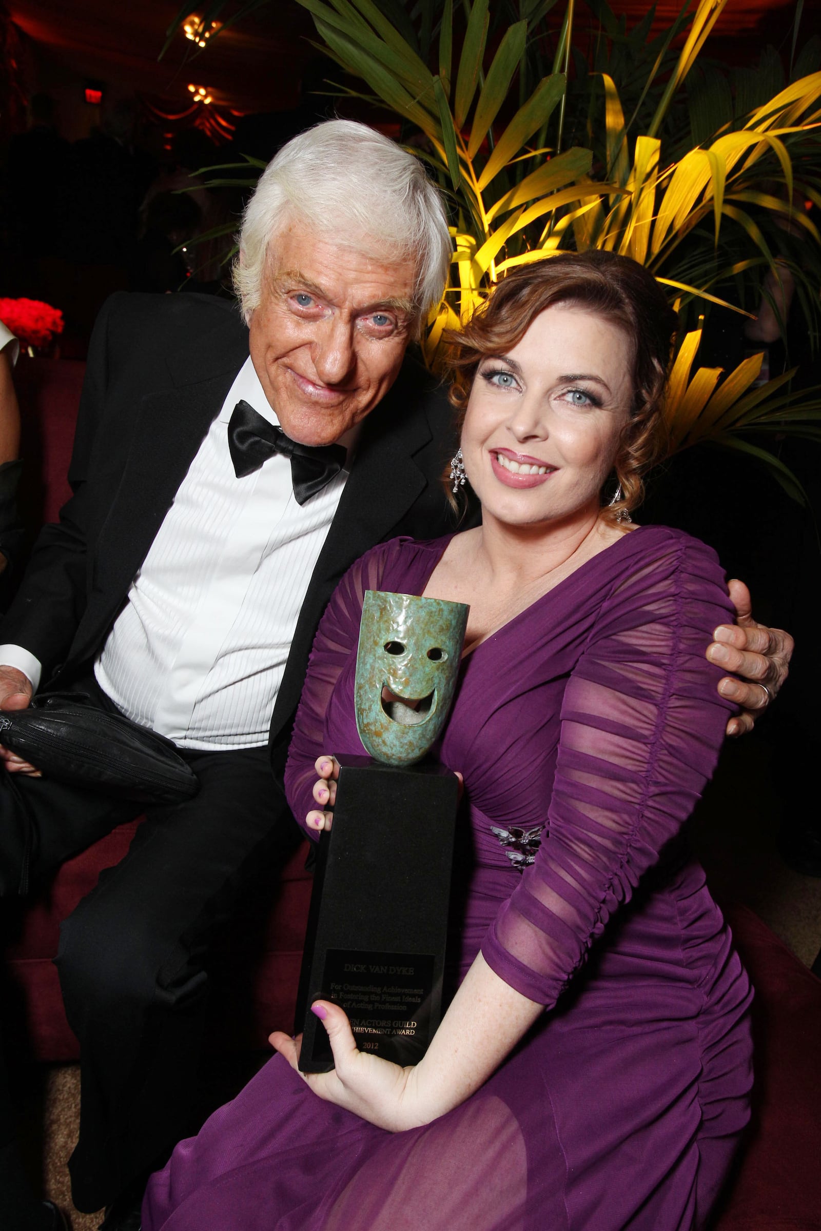 Life Achievement Award winner Dick Van Dyke is congratulated by Arlene Silver during the 19th Annual Screen Actors Guild Awards held at The Shrine Auditorium on January 27, 2013, in Los Angeles, California.