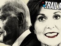 Photo illustration of Nikki Haley and Joe Biden
