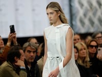 Sunday Rose Kidman-Urban walking in a Miu Miu fashion show in 2024.