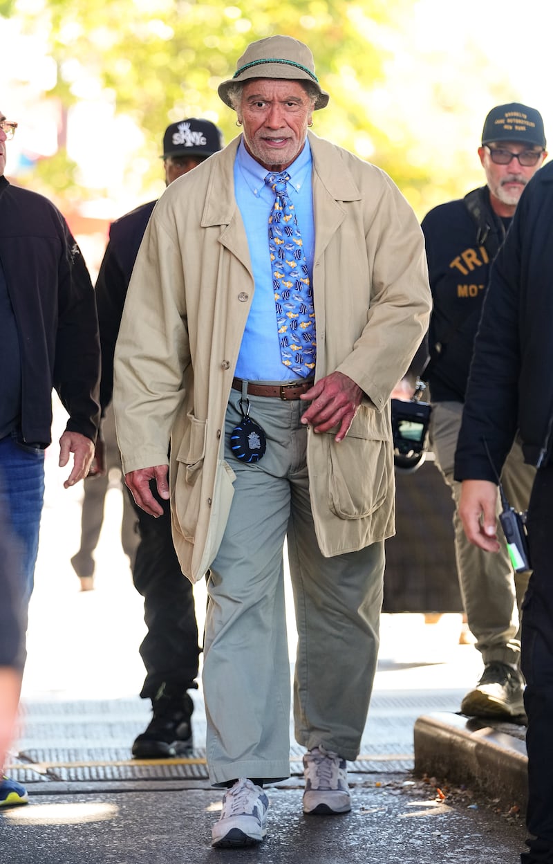 NEW YORK, NY - OCTOBER 20: Dwayne Johnson is seen on the set of "Lizard Music" on October 20, 2026 in New York City. (Photo by XNY/Star Max/GC Images)