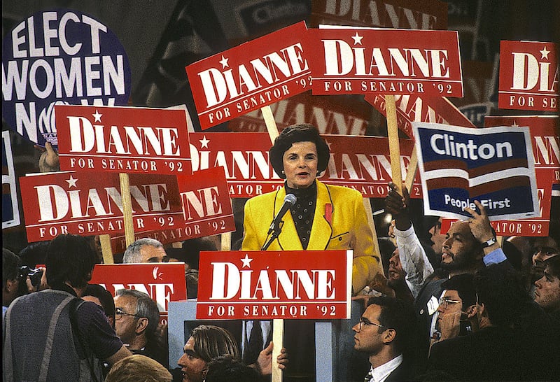 Dianne Feinstein, mayor of San Francisco, addresses the Democratic National Convention. She would be elected to the Senate in November 1992.
