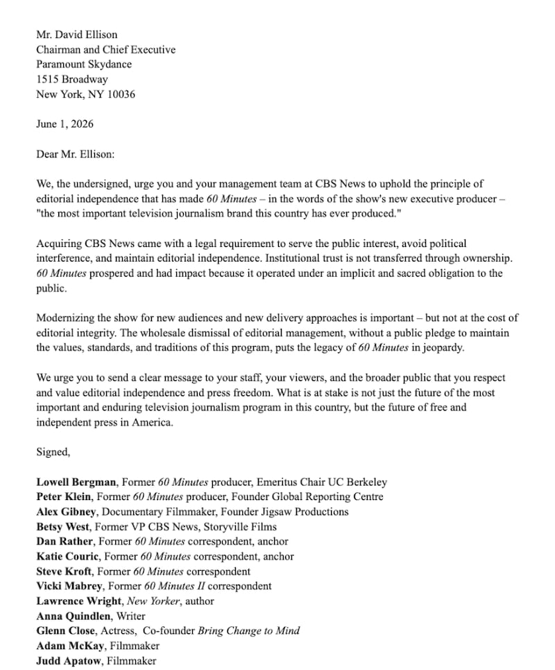 david ellison letter