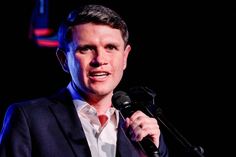 Democratic Senate candidate James Talarico speaks during a rally in San Antonio, Texas in May.