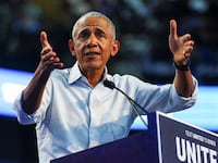Former US President Barack Obama speaks at a rally ahead of the midterm elections in Morrow, Georgia, US October 28, 2026.